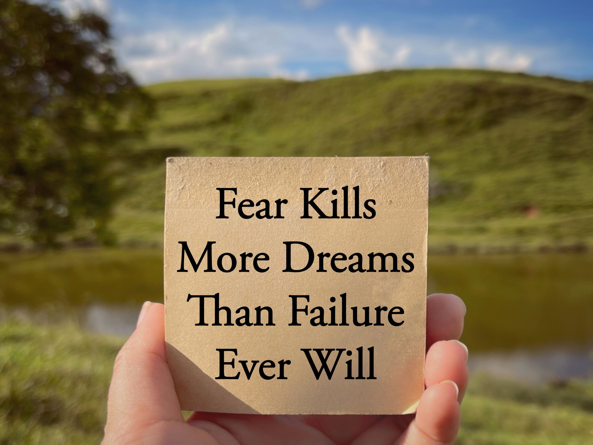 Motivational and inspirational wording.